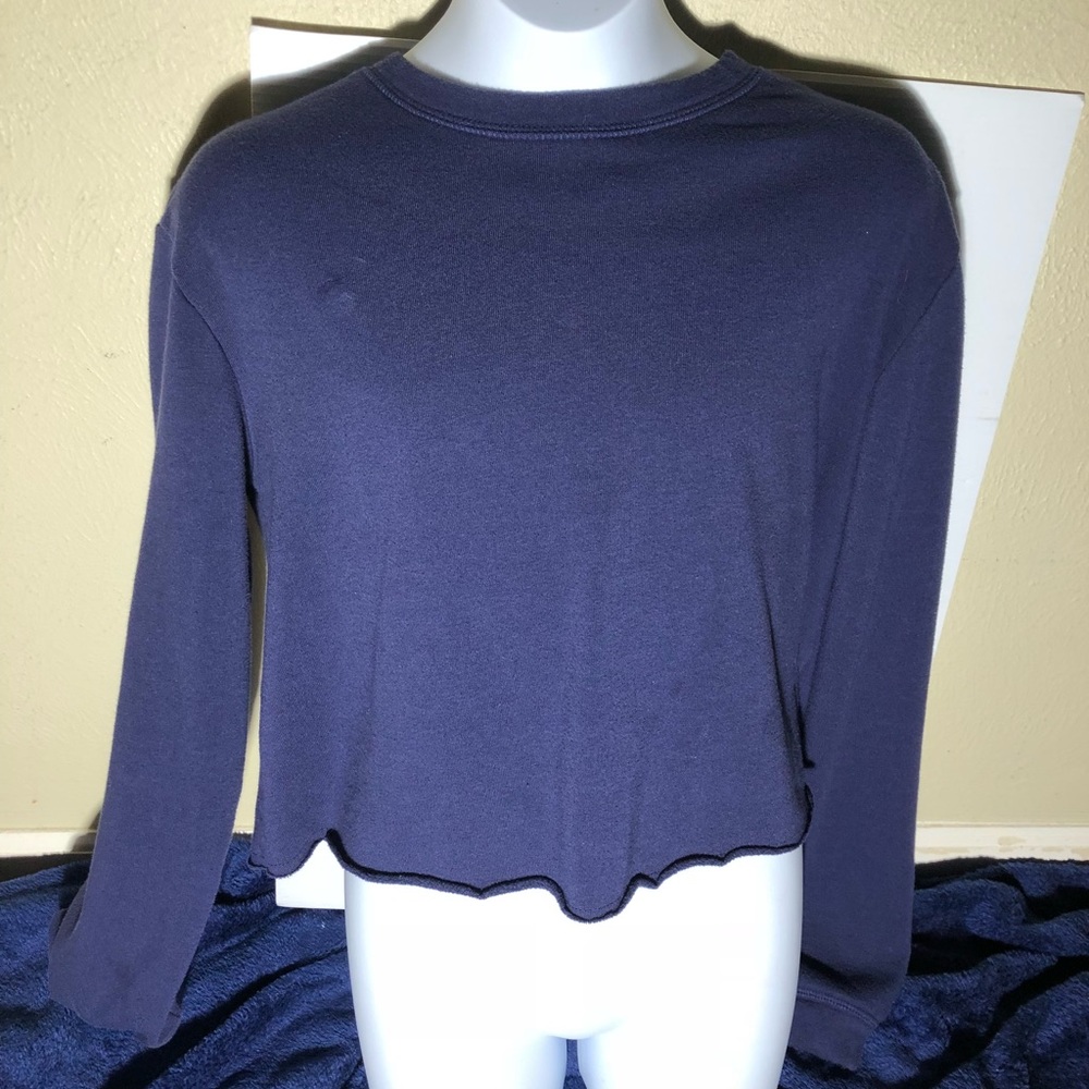 Purple long sleeve crop top
